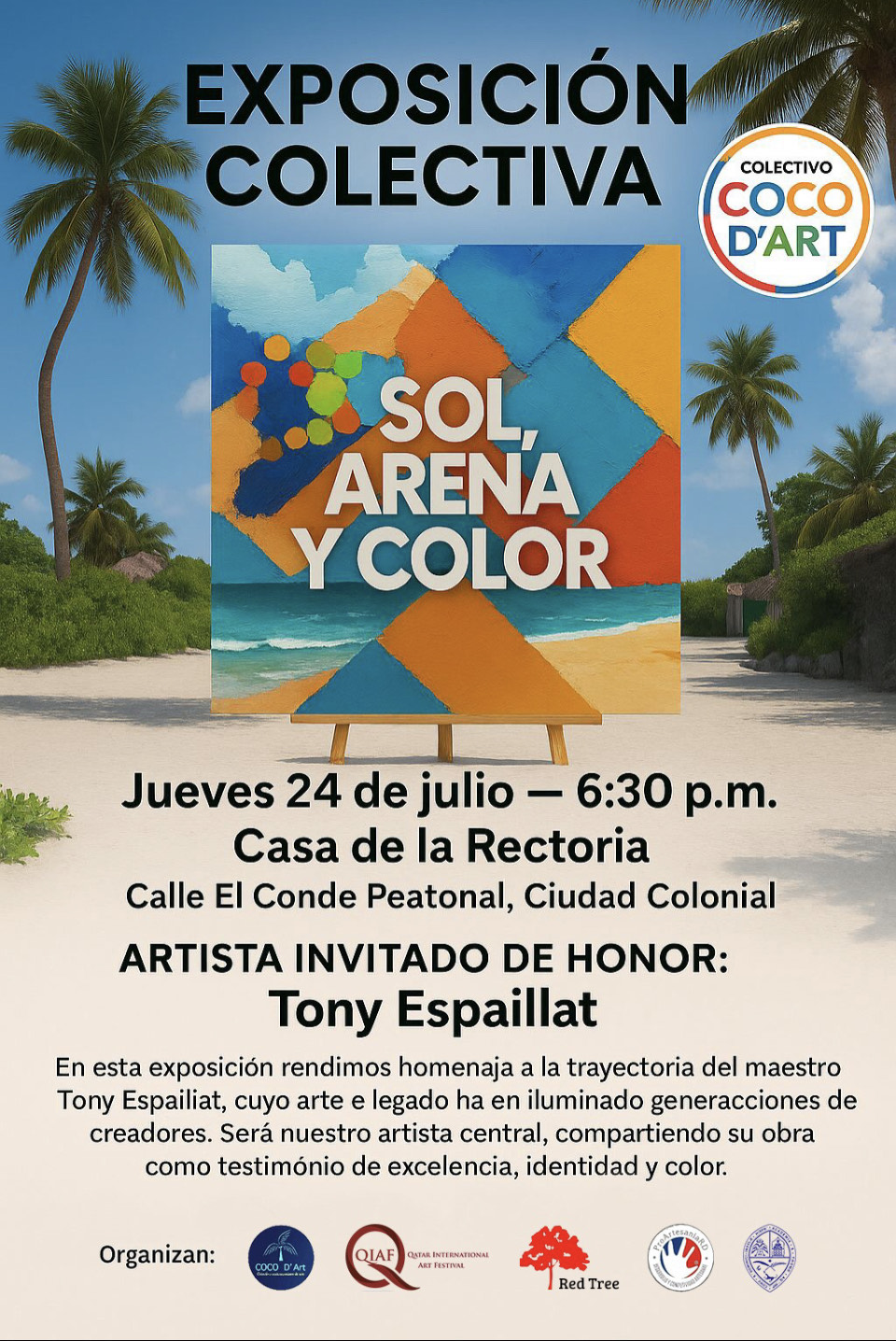 Colectivo Coco d’Art reúne artistas en tributo a Tony Espaillat en Santo Domingo