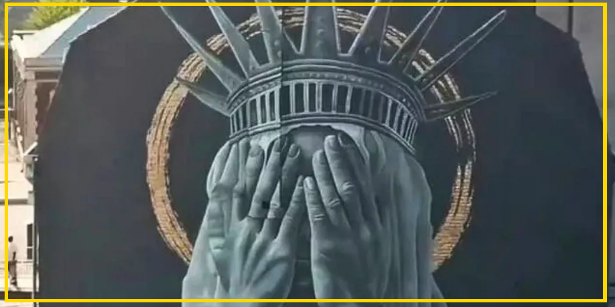 Arte viral: La “protesta silenciosa” de la Estatua de la Libertad