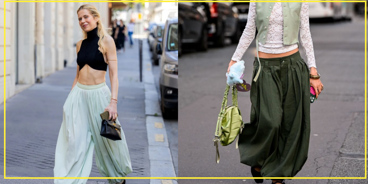 Looks con pantalones bombachos: moda tropical otoño 2025