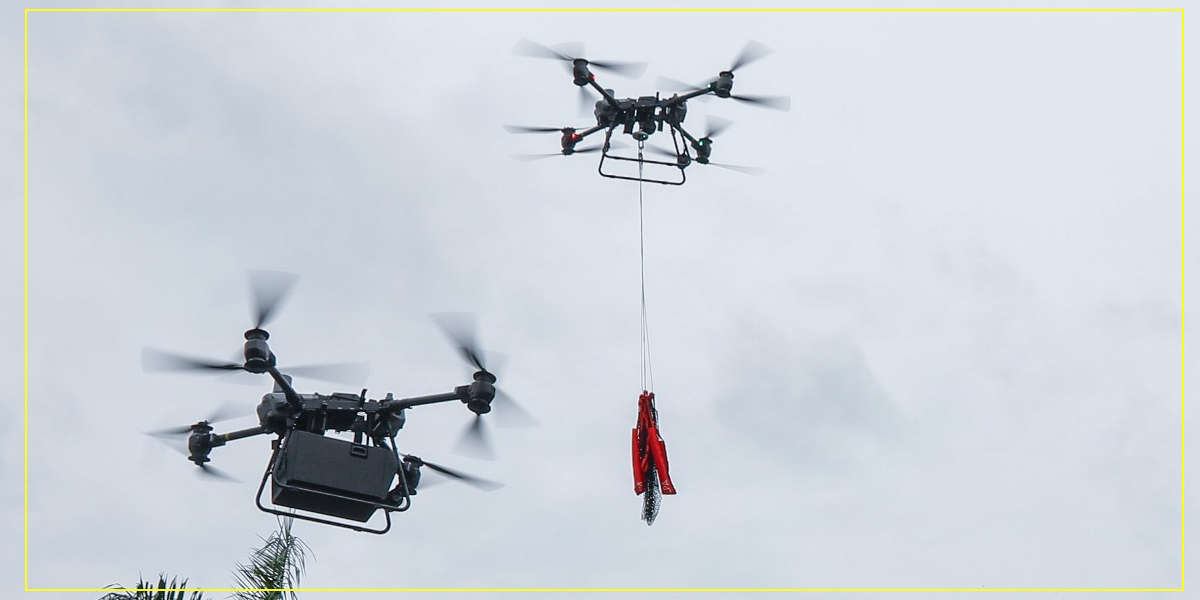 Santo Domingo: Drones llevan alimentos a familias aisladas por inundaciones de Melissa